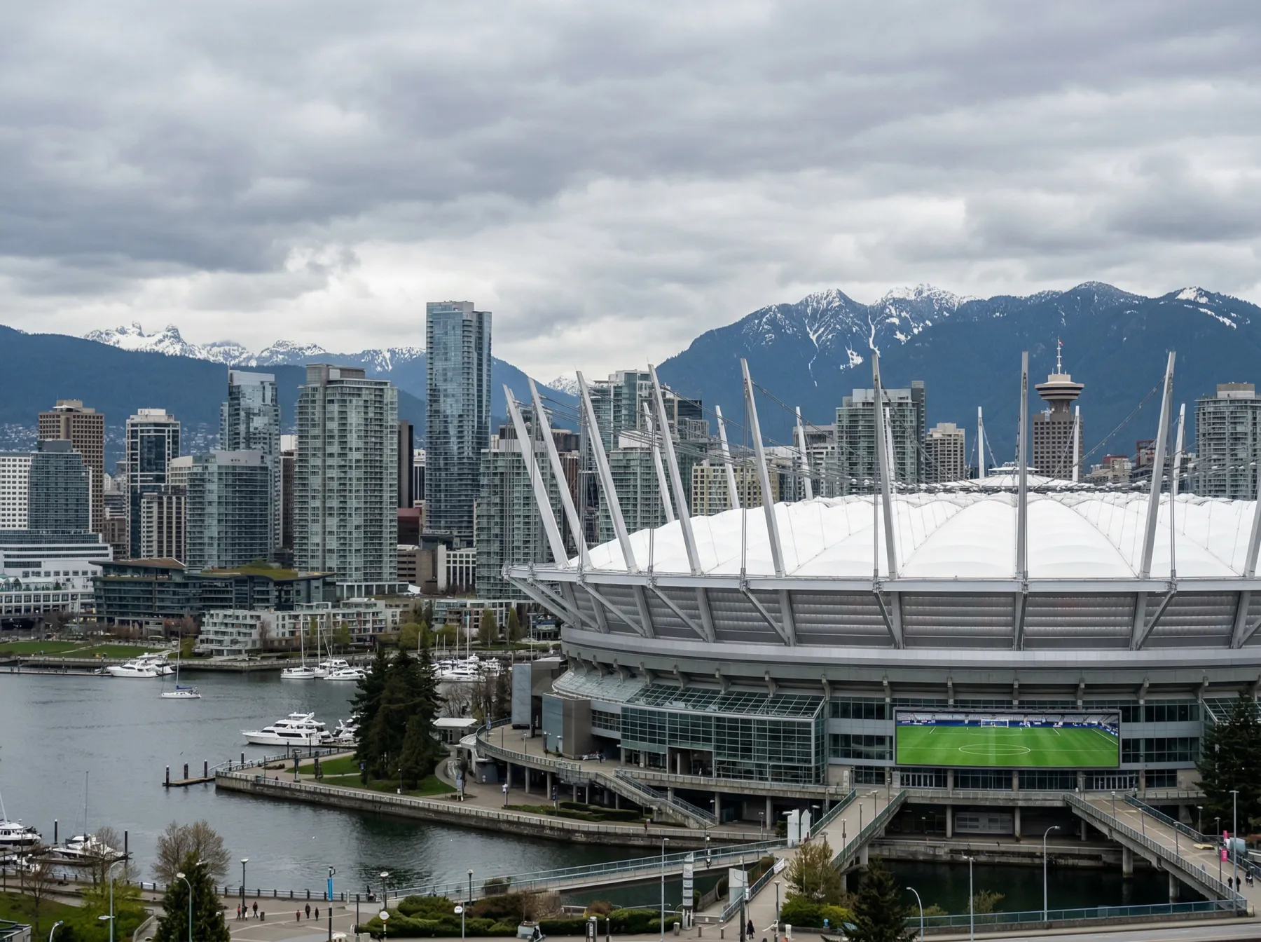 BC Place Stadium à Vancouver avec son toit rétractable, lieu du match Suisse vs Canada à la Coupe du Monde 2026