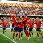 L'équipe nationale d'Espagne célébrant sa victoire à l'Euro 2024