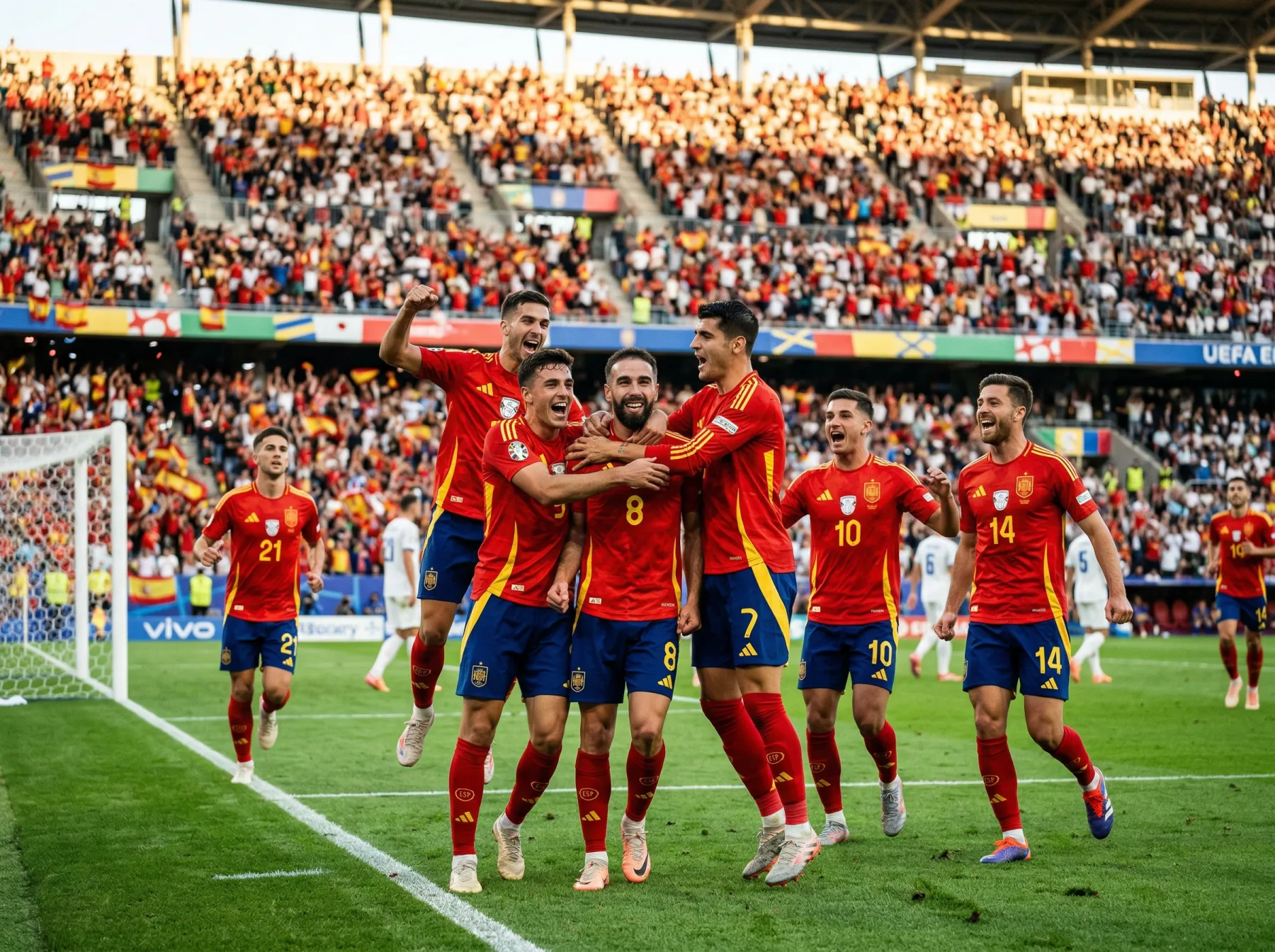 L'équipe nationale d'Espagne célébrant sa victoire à l'Euro 2024