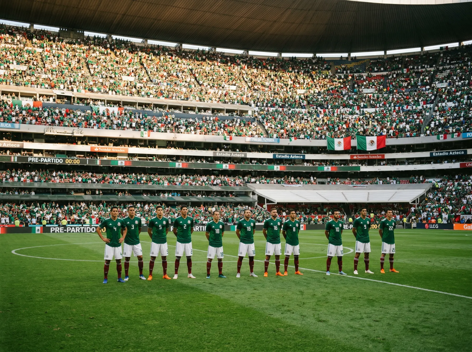 L'équipe nationale du Mexique lors d'un match de préparation pour la Coupe du Monde 2026 à l'Estadio Azteca